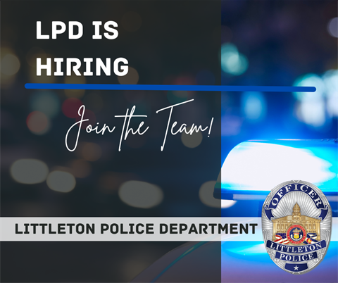 Image with badge that says LPD is Hiring