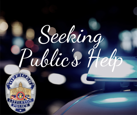 photo of light bar and badge that say seeking the Public's Help