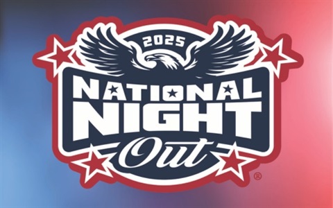National Night Out graphic with an eagle and stars